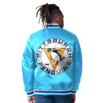 Starter Pánsk Oboustranná Bunda Pittsburgh Penguins The CLOSER Reversible Varsity Satin Jacket Velikost: XL