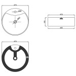 INVENA - Umyvadlo na desku GRANADA 47 cm, kruhové ,CE-45-001-W)