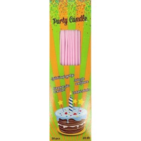 Svíčky tenké dlouhé světle růžové (20 ks) 5887 dortis