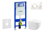 GEBERIT - Duofix Set předstěnové instalace, kompaktního klozetu Gaia sedátka softclose, tlačítko Sigma20, bílá/pozlacená SANI11CA3147