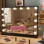 REA - Zrcadlo LED HOLLYWOOD Black HOM-12011