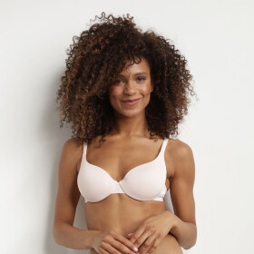 Dámská hladká vyztužená podprsenka DIM INVISIFREE PADDED BRA - DIM - světle růžová 80 D