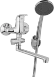 JB Sanitary Nástěnná umyvadlová a sprchová baterie SLIM, rozteč 100 mm, otočný přepínač, s příslušenstvím, ramínko 200 mm A10 32 01