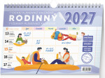 Kalendář 2027 Rodinný, týdenní, plánovací, s háčkem, 30 x 21 cm