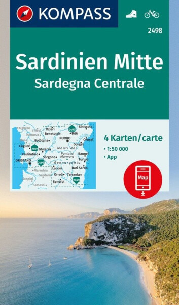 Střední Sardinie 1:50 000 / sadas 4 turistických map KOMPASS 2498