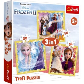 TREFL Puzzle 3v1 Frozen - Síla Anny a Elsy