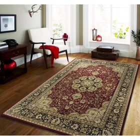 DumDekorace DumDekorace Stylový koberec v červené barvě s krémovými vzory Šířka: 160 cm | Délka: 220 cm