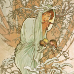 Kalendář 2025 poznámkový: Alfons Mucha, 30 30 cm,