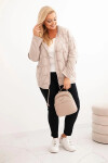 Dámská mikina Plus Size bavlněná na zip béžová UNI