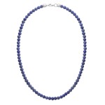 Pánský korálkový náhrdelník Fernando - 6 mm lapis lazuli, Modrá 65 cm