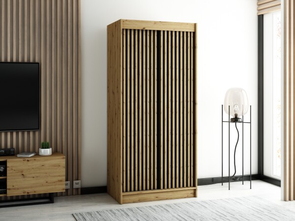 Šatní skříň Abi Lamelo 1 Barva korpusu: Dub artisan, Rozměry: 100 cm