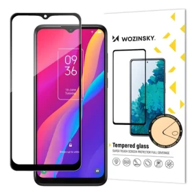 Wozinsky Full Glue tvrzené sklo s rámečkem pro TCL 30E černé / Ochranné sklo / Case Friendly