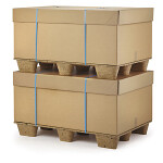 2 x Lepenkové kontejnery s víkem a čelní deskou 780 x 570 x 800 mm RAJA