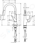 HANSGROHE - Talis M51 Dřezová baterie s výsuvnou sprškou, EcoSmart, chrom 72817000