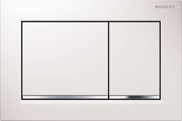 GEBERIT - Omega20 Ovládací tlačítko splachování, bílá/lesklý chrom 115.080.KJ.1