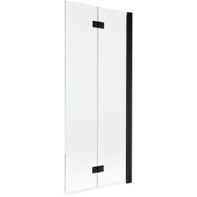 MEXEN - MIST vanová zástěna 80x150 cm 6mm 2-s, černá, čirá, pravá 8A9-080-002-70-00-P