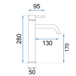 REA - Umyvadlová baterie Lungo Grip - broušené Copper, vysoká REA-B8988