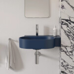 OMNIRES - OVO M+ umyvadlo na desku/závěsné - pravé, 55 x 38 cm, midnight blue mat; OVO555UWPMB