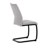 Židle jídelní, světle šedá látka, černé kovové nohy