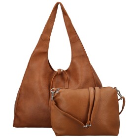 Trendy dámský koženkový set kabelek Shane, hnědý