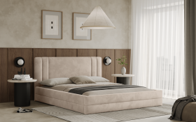 FRONTI Postel ALCAMO 160x200 béžová s úložným prostorem