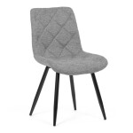 Židle jídelní, stříbrná látka, nohy černý kov