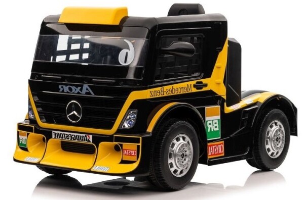 Mamido Dětský elektrický kamion Mercedes Axor LCD žlutý