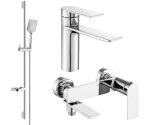 MEXEN - Zero SET umyvadlová + vanová baterie s příslušenstvím DS62, chrom 71103DS62-00