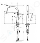 HANSGROHE - Metris Dřezová baterie s výsuvnou sprškou, chrom 14834000