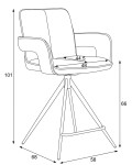 Barová židle otočná 180°, zelená, látka, AUB-F1146 GRN2