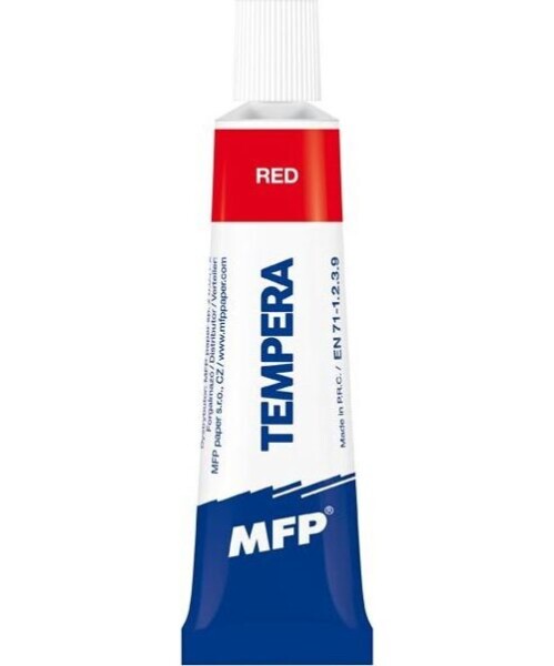 Temperové barvy 12ml červená