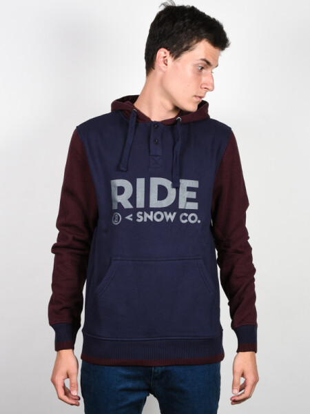 Ride Logo Henley NAVY pánská mikina přes hlavu