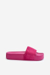 Dámské semišové skluzavky na platformě Big Star Fuchsia Velikost: 38
