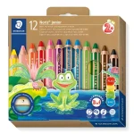STAEDTLER Trojhranné pastelky Noris Junior 3v1 / 12 ks / s ořezávátkem / od 2 let (140 C12)