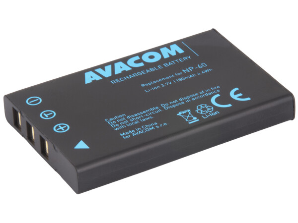 AVACOM Náhradní baterie Fujifilm NP-60 / Li-Ion / 3.7V / 1180mAh / 4.4Wh (DIFU-NP60-B1180)