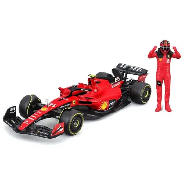 Bburago FORMULA RACING F1 Ferrari SF-23 (2023) s figurkou jezdce #55 Carlos Sainz