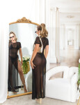 Dámské sexy síťované plážové šaty s XXL rozparkem 210221 černé - Koucla S
