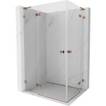 MEXEN/S - Lunar L Duo sprchový kout dveře křídlové 90 x 80, transparent, růžové zlato 834L-090L-080P-60-00