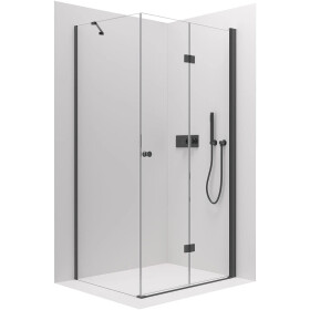 CERANO - Sprchový kout Volpe L/P - 6 mm - černá matná, transparentní sklo - 80x90x190 - zalamovací CER-427321