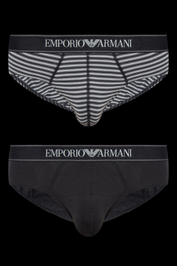 Pánské slipy 2PACK proužkem Emporio Armani