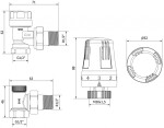 MEXEN/S - G01 úhlová termostatická souprava pro radiátor, nikl W913-012-918-01