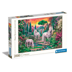 Puzzle 2000 dílků Jednorožci v zahradě