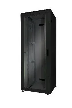 Digitus Unique 42U černá / Stojanový rozvaděč / 800x800 mm / skleněné dveře / nosnost 800 kg / IP20 (DN-19 42U-8/8-B-1)