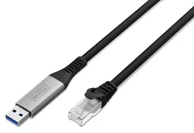 Digitus USB-A - RJ45 / Síťový adaptér / Gigabit Ethernet / Cat6a S/FTP / 3 m (AK-300600-030-S)