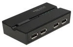 Delock USB Switch 11494 / Přepínač USB 2.0 / 4x PC – 4x zařízení / manuální ovládání / magnetická základna (11494)