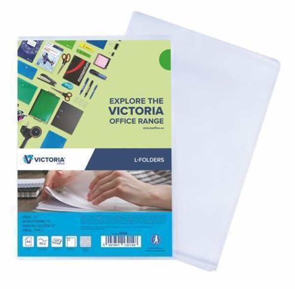 Obal L transparentní matný A4, 80 micronů, VICTORIA - 100ks