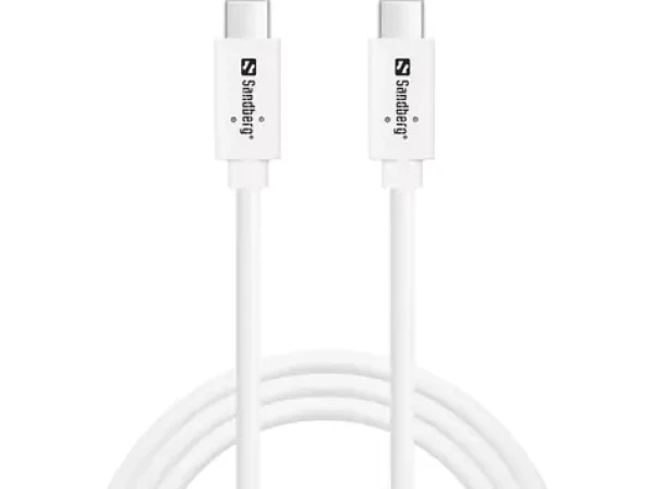 Sandberg USB 3.1 G2 1M 100W bílá / kabel USB-C na USB-C 3.1 Gen 2