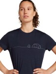 Dámské merino tričko s krátkým rukávem ICEBREAKER Wmns 150 Tech Lite SS Tee Single Line C, Midnight Navy velikost: XS