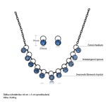 Souprava náhrdelníku a náušnic Swarovski Elements Salvia, Tmavě modrá 44 cm + 5 cm (prodloužení)