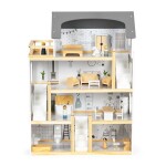 Domeček pro panenky s 18 kusy dřevěného nábytku